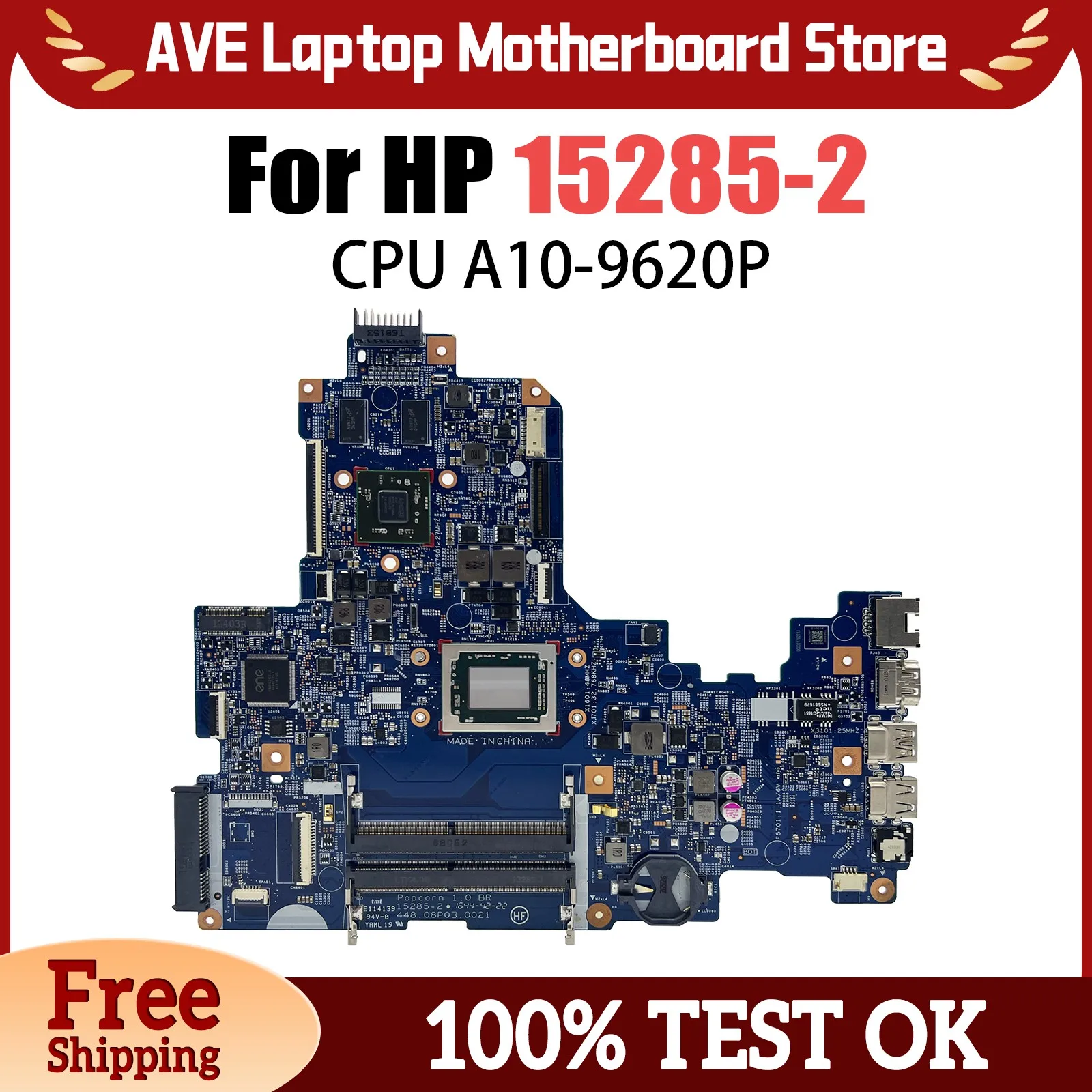 

For HP 17-Y 17Z-Y Notebook Motherboard 15285-2 DDR4 With A10-9600 CPU 856769-601 100% Test Works Properly