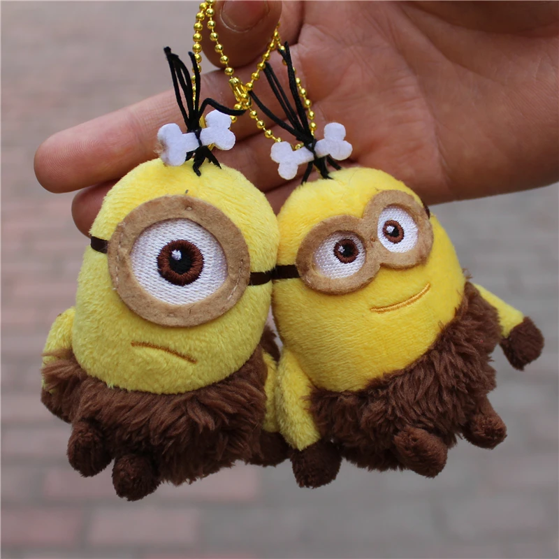 2piece Despicable Me Kevin Bob Minions Doll Keychain Children's gift Toy Party Gift toys