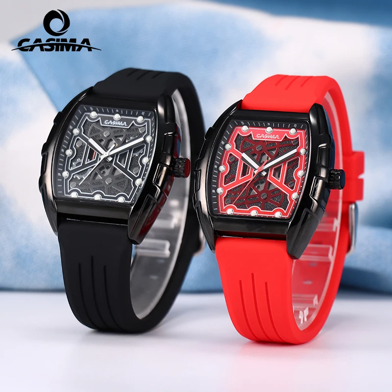 ساعات رياضية بحزام سيليكون من CASIMA، ساعات للطلاب، ساعات للأزواج، حركة كوارتز، مقاومة للماء، موديل CS2159-1042