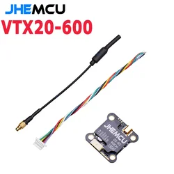 JHEMCU VTX20-600 5.8G 40CH PitMode 5V/1A 25mW 100mW 200mW 400mW 600mW Regulowany VTX 7-26V 20X20mm dla RC FPV Racing Drone