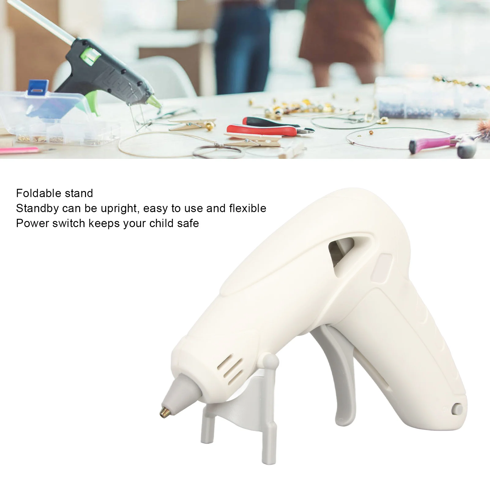 10W Hot Glue Device Hot Glue Device Cordless 10W USB Rechargeable  Hot Glue Device for Children White  Hot Glue Device