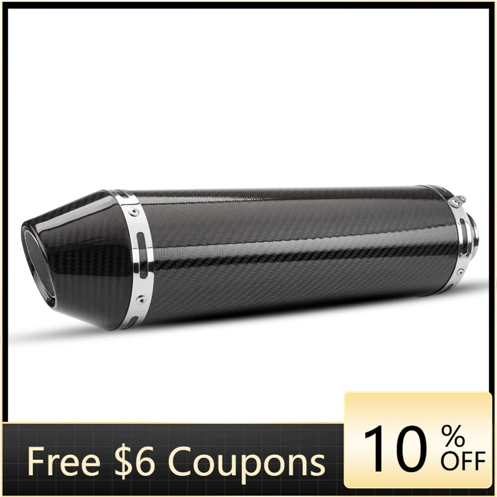 

STLF 51mm Universal New Motorcycle Exhaust Muffler Carbon Fiber for Zx6r Cbr500r R6 Z900 R3 Moto Bike Exhaust