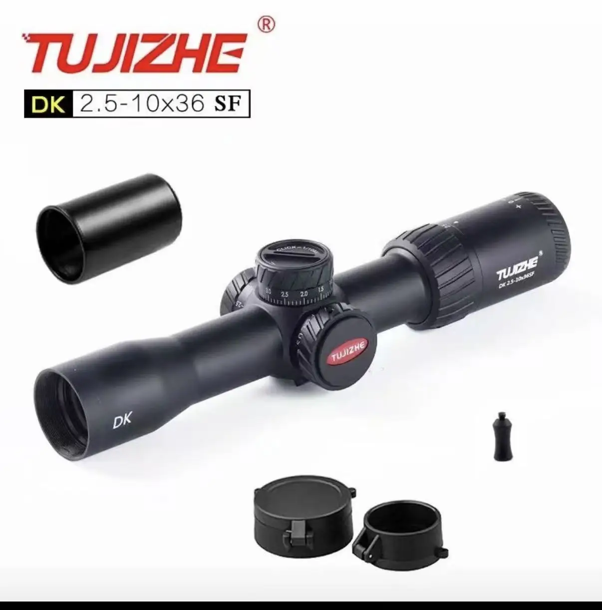 DK2.5-10X36SF rear-mounted sight glass plate split high-definition thin-walled shockproof outdoor telescope magnifying lens