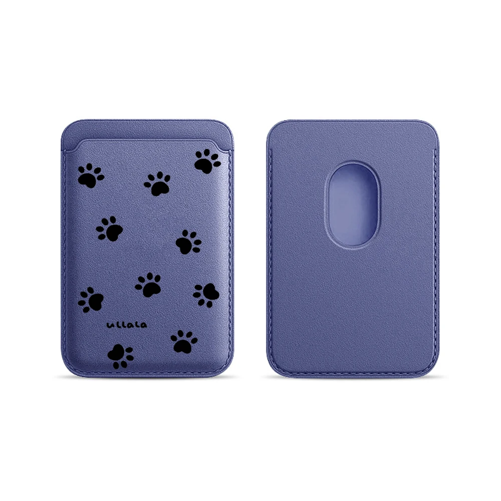 Katzen- und Hundepfoten-Leder-Kartenetui Handyhülle Kartenhalter für Magnetische Hülle Geeignet für alle iPhone Magsafe Karten-Handy-Rückseiten-Taschen – Detail 24