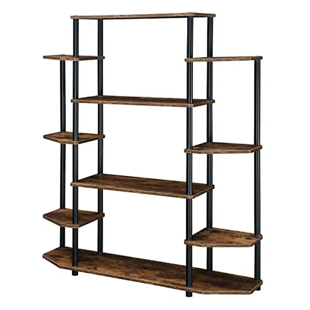 Contemporary Display Shelf 10 Tiered Shelves Stylish & Durable Office Living Room Decor Easy Assembly Rust-Resistant 47.25