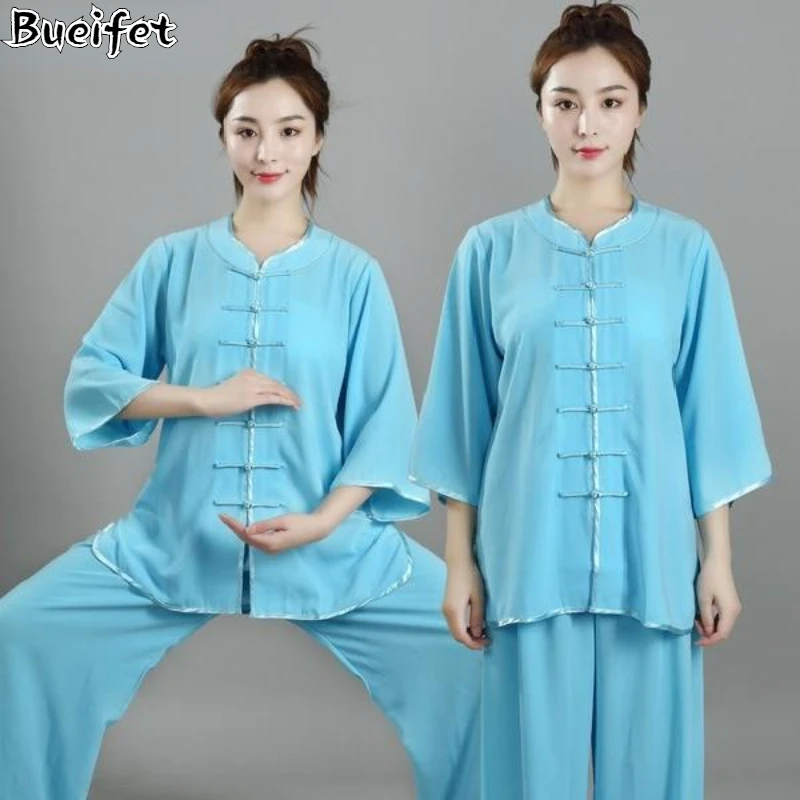 

Traditional Chinese TaiChi Kung Fu Uniforms Adult Morning Gymnastics Wushu Clothing Martial Arts WingChun Suit Taijiquan Clothes