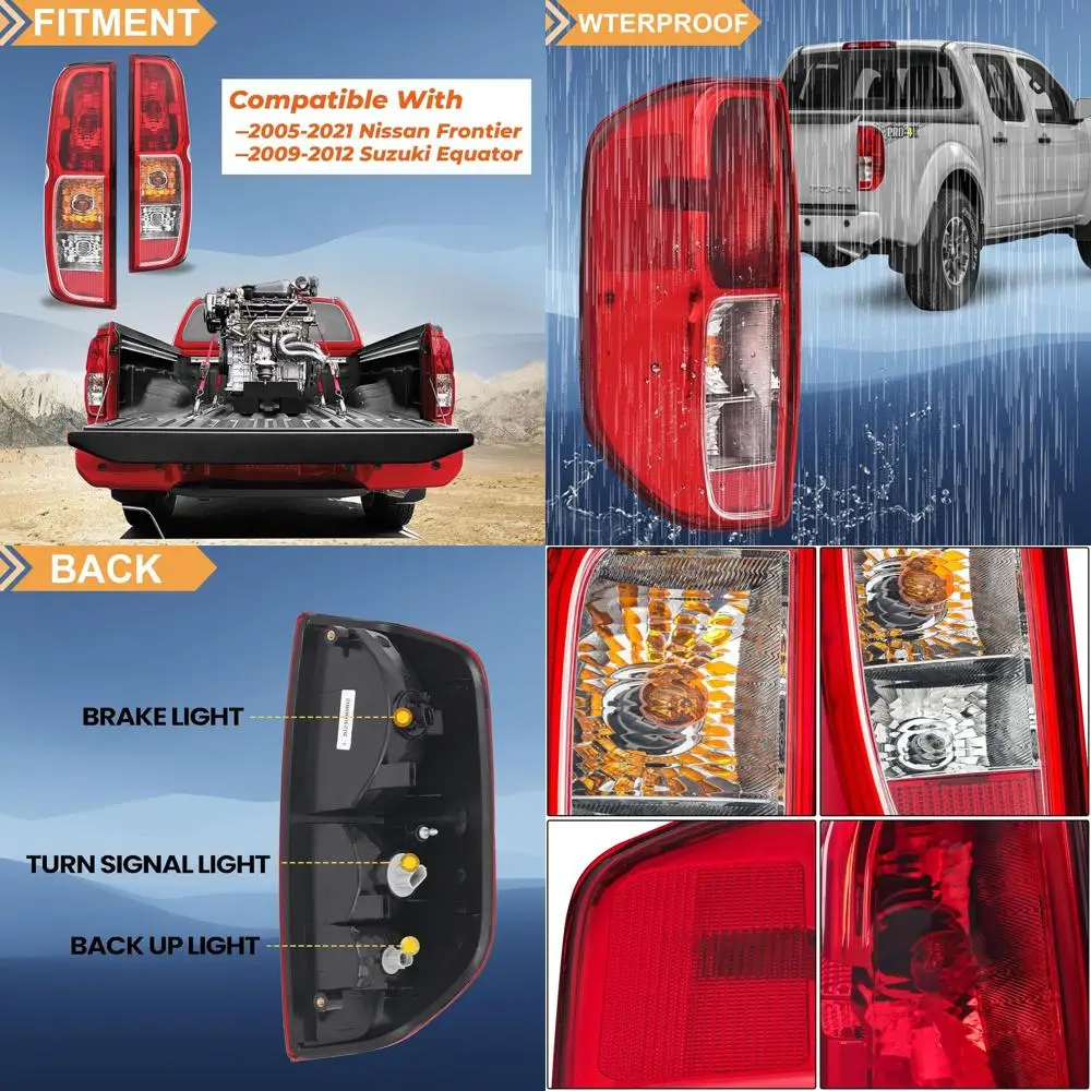 

Nissan Frontier 2005-2021 & Suzuki Equator 2009-2012 Tail Light Assembly, Replacement Brake Lamps for Rear Left and Right Sides