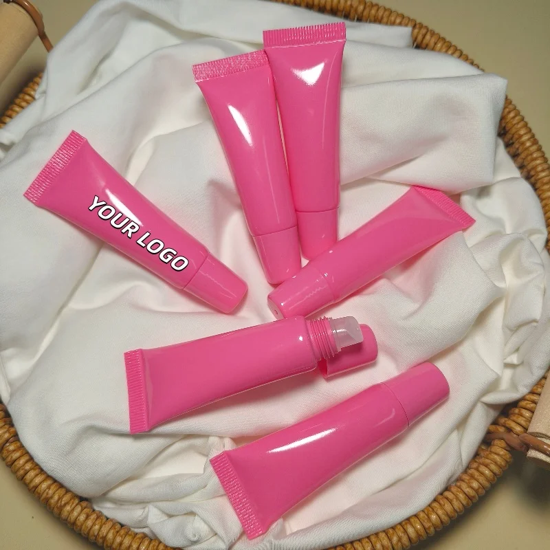 【شعار مخصص】50 قطعة مخصصة 10 مللي غطاء وردي أنبوب الشفاه الوردي يمكن شغلها بأنابيب فارغة مصنع تخصيص دفعة صغيرة #5