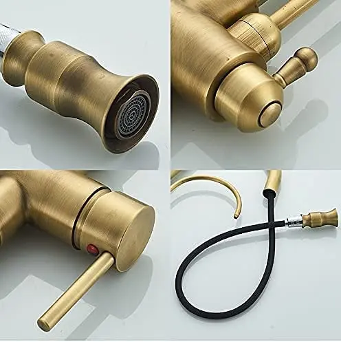 Antique Sensor Filter Kitchen Faucet Solid Brass Pull Out Kitchen Mixer Tap 3 Way Drinking Water Tap Smart Touch Kitchen Faucets