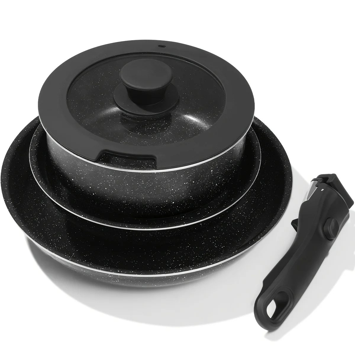 

Kpxsiaion 5/12pcs Pots And Pans Set, Non-Stick Ceramic Coating Cookware Set, Detachable Handle Pots And Pans Cookware S
