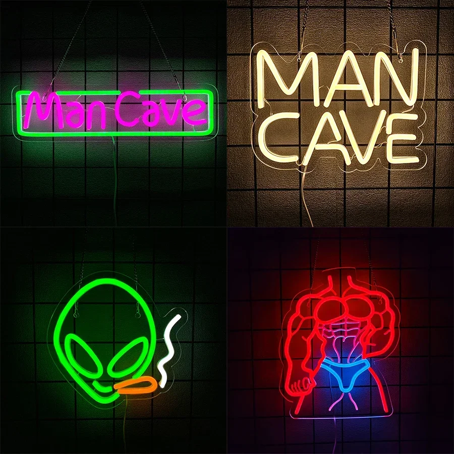 

Идеи подарков для мальчиков Game Nephew Men Teen Son Grandson, питание от USB, неоновая вывеска Man Cave, светодиодные неоновые огни для декора стен комнаты геймера.