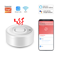 High-Decibel Alarm, Tuya Smart WiFi Water Leak Detector — Smart Living, Peace Of Mind When You're Away, Works With Alexa.