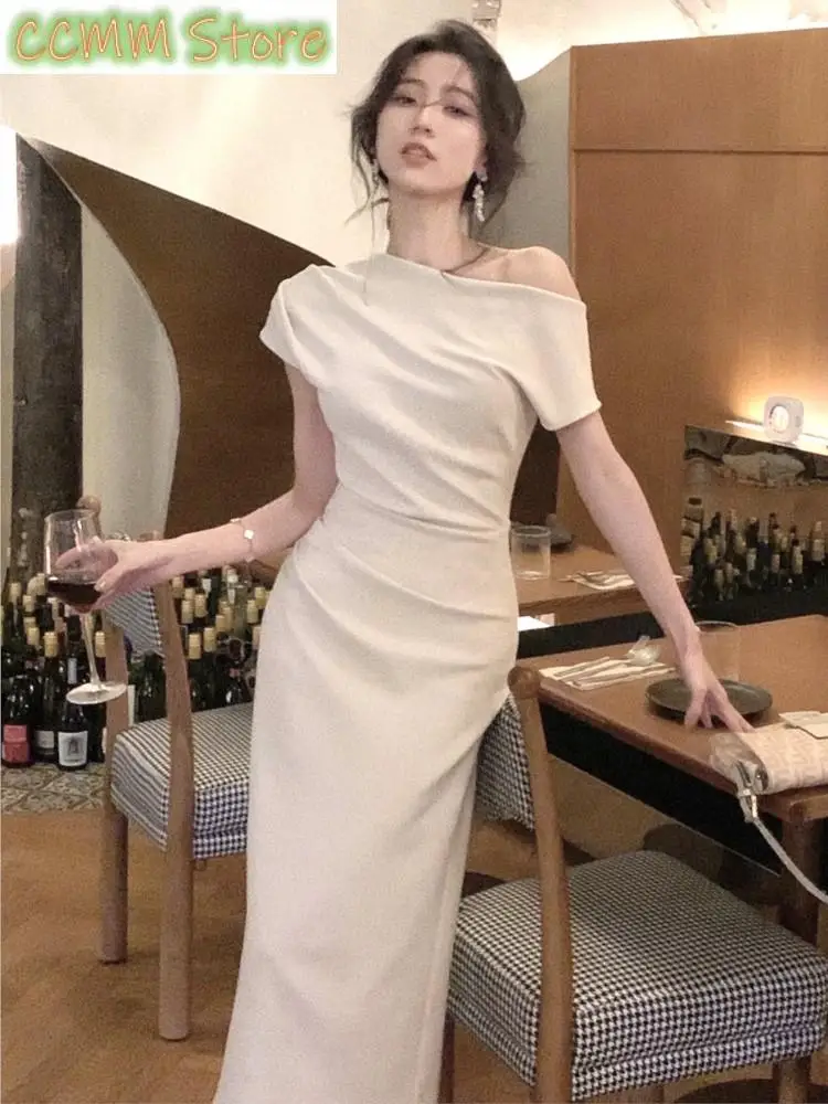 Nowa Francja Eleganckie Sukienki Midi na Imprezę, Bal, Studniówkę, Modne Sukienki Bez Ramiączek, z Odkrytymi Plecami, Ubrania na Ukończenie Szkoły, Letnie Sukienki Damskie Vestidos