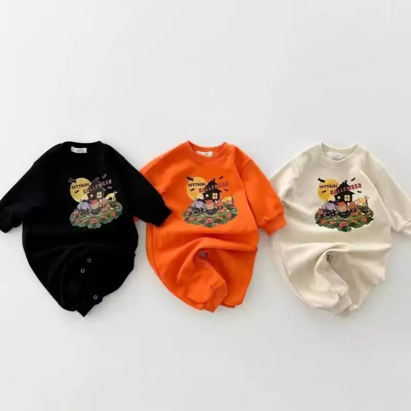 

Autumn New Baby Long Sleeve Romper Halloween Colorful Pattern Cute Infant Boy Girl Cotton Jumpsuit Newborn Toddler Clothes 0-24M