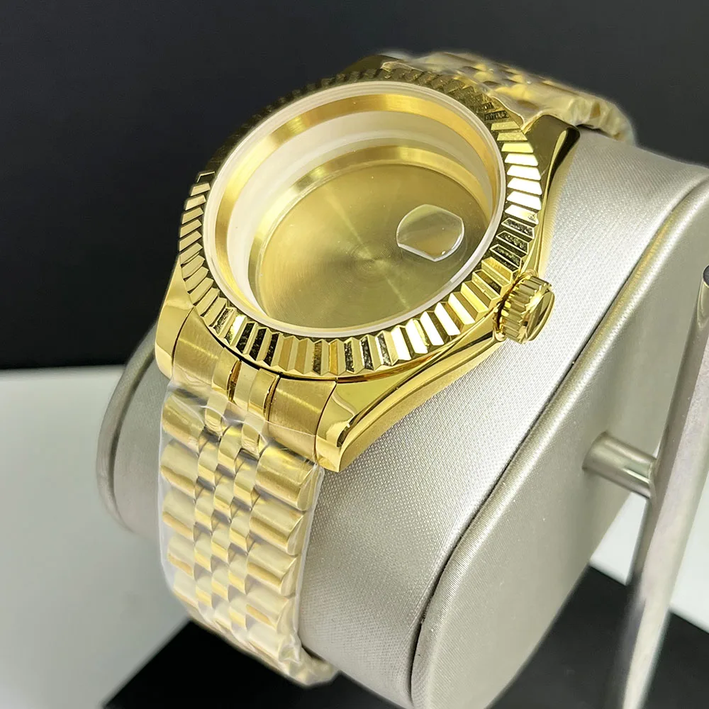 

Men's 41MM all-gold case fits NH35 movement waterproof Gold Jubilee bracelet strap replacement accessories