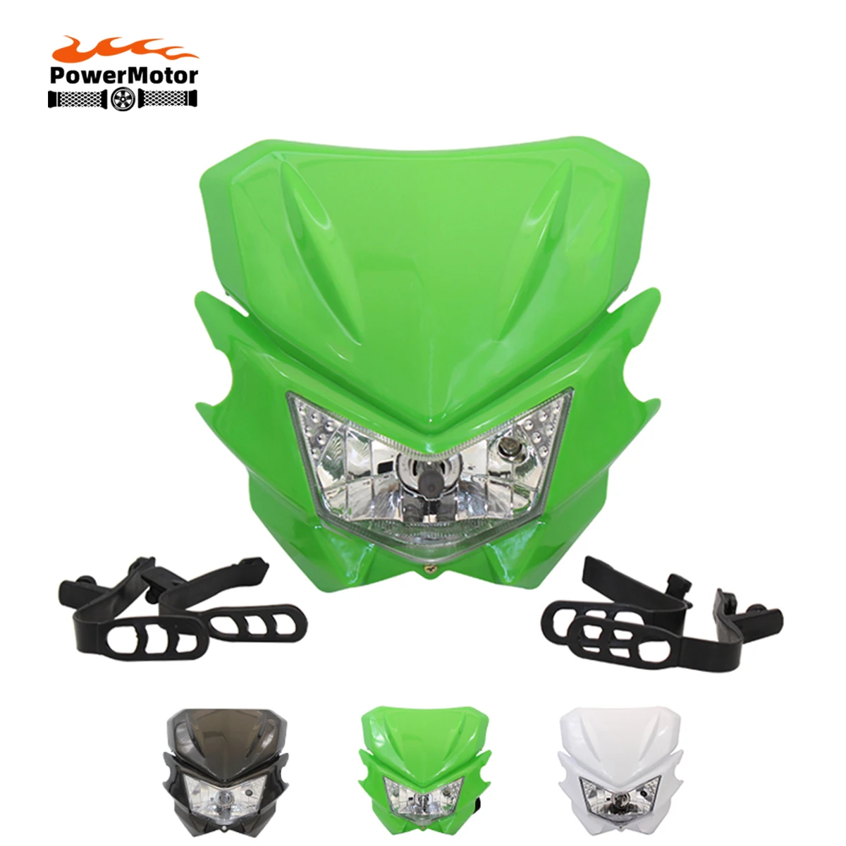 Faro delantero de motocicleta para KAWASAKI KLX 110 125 150 230 250 300 450R CRF WRF Motocross 12V H4 35W luz frontal Dirt Bike