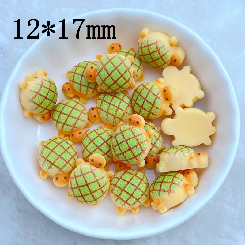 20Pcs New Cute Mini 12*17mm Little Turtle Series Flat Back Manicure Parts Embellishments For Hair Bows Accessories