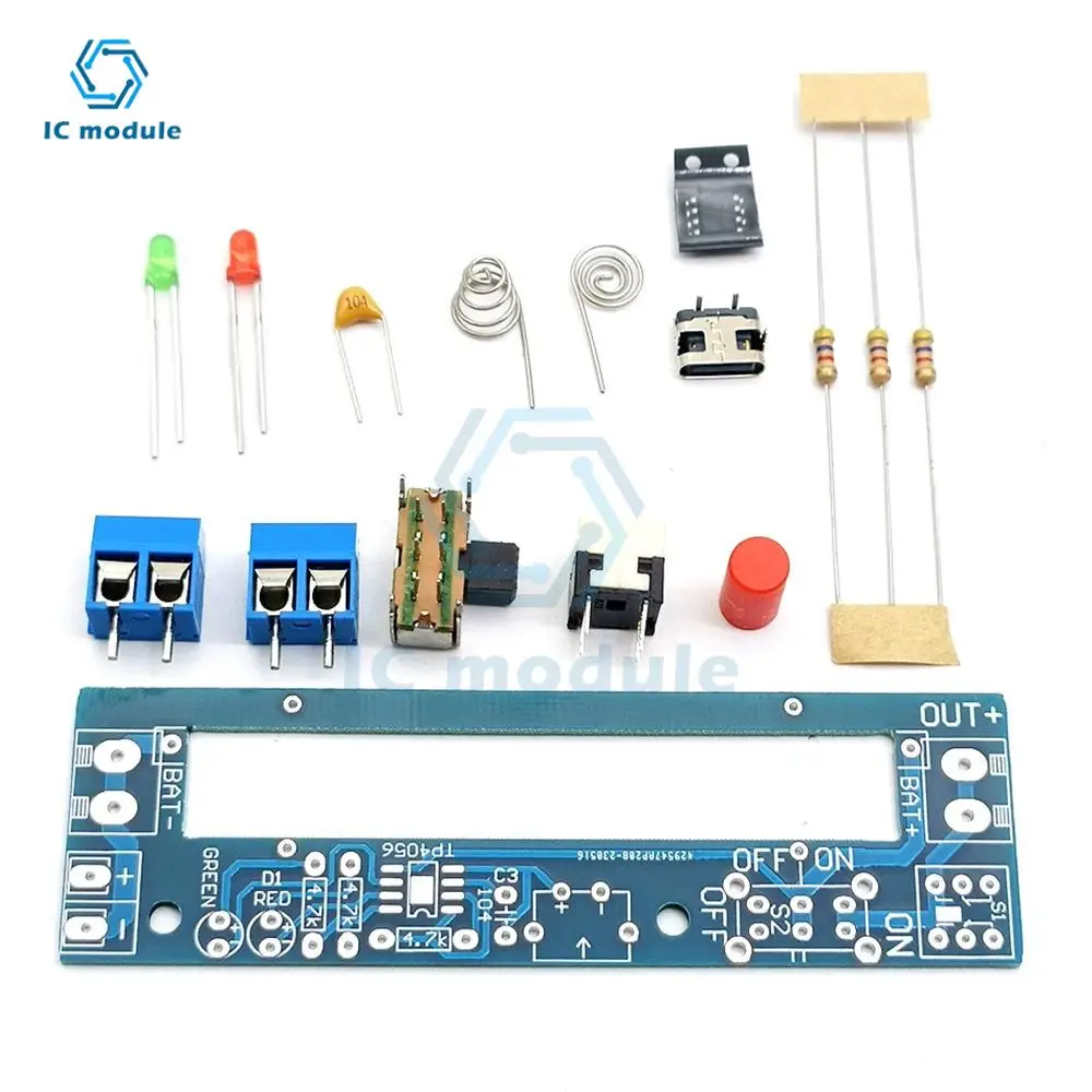 18650 lithium battery charging module DC3.7V lithium battery module charging treasure USB charger DIY kit TYPE-C interface