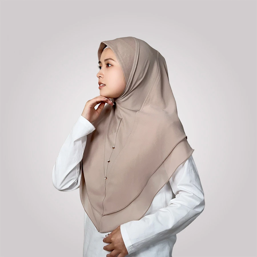Chiffon Muslim Instant Hijab Women Double Layered Amira Chemo Cap Islamic Scarf Cover Turban Headband Shawl Headscarf Wrap