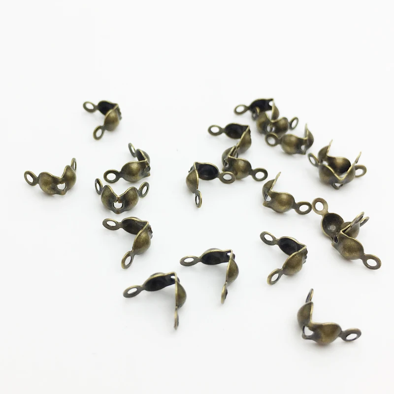 200pcs/Lot Gold Color/Bronze/Rhodium Connectors Clasps 4mm Ball Chain Components Jewelry Accessories