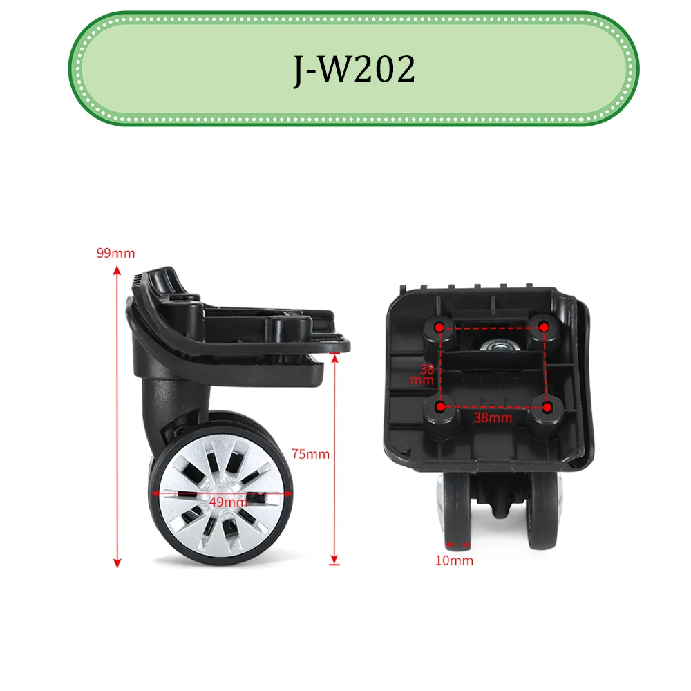 2/4 PCS Uniwersalna walizka na kółkach Wygodna, cicha, gładka wstrząsy Trwałe, pochłaniające się akcesoria obrotowe Koła kółka