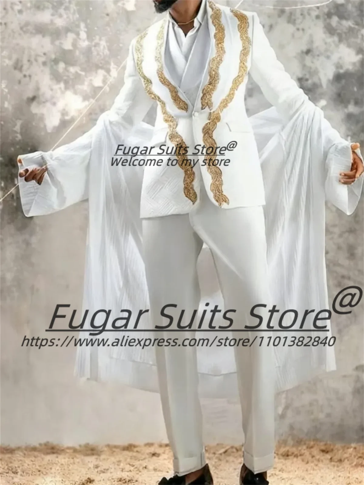 

Modern Man Tuxedos Beaded One Button Shawl Lapel Men Suit Handsome 2 Piece Set Customized Wedding Groom Tuxedos Costume Homme