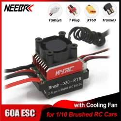 NEEBRC 60A Brushed ESC Speed Controller for 1/10 RC Car Axial SCX10 90046 Traxxas Trx4 Wltoys Tamiya 540/550 Brushed Motor