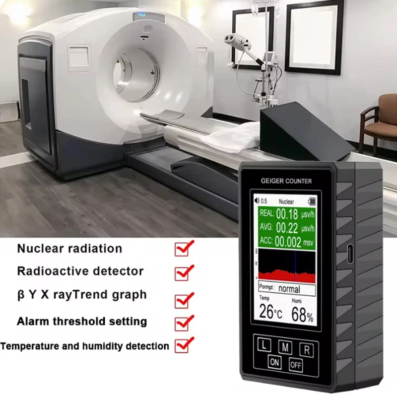 Nuclear Radiation Detector Color Display Screen Geiger Counter Personal BR-9B XR-1 PRO Dosimeter Marble Detector Beta Gamma