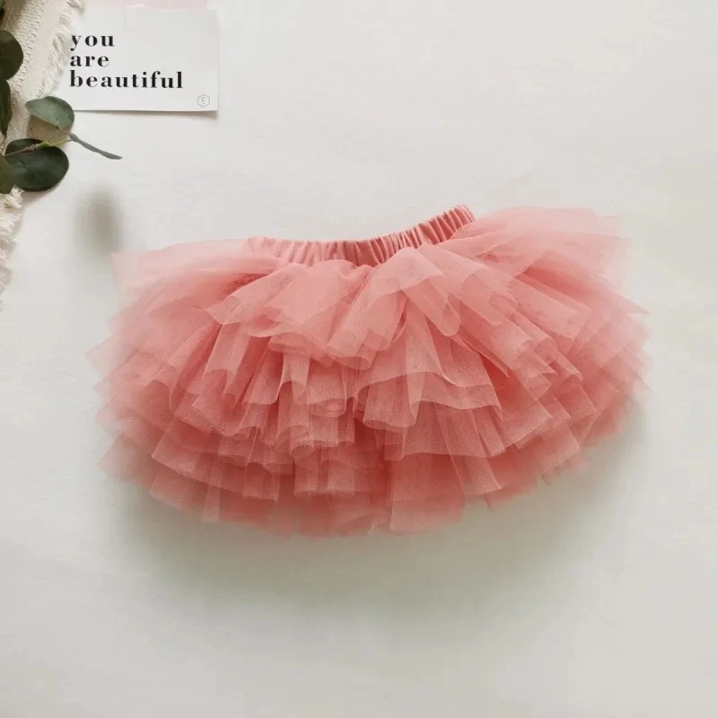 1-8Years Toddler Baby tutu Skirts for Girls Cute Soft Mesh Layered Skirts 2 3 4 5 6 7