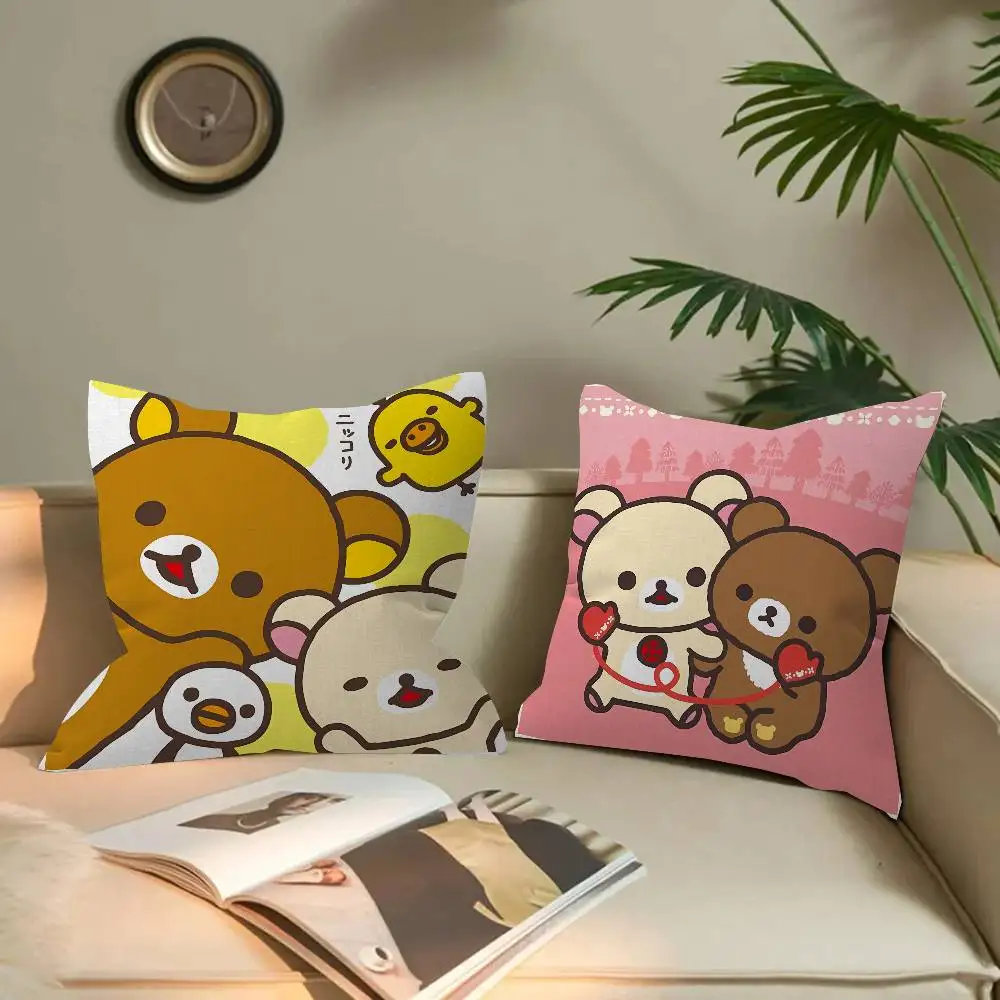 Cute Cartoon Rilakkuma Personalized picture text home decorative pillows Household Gifts 45x45cm 3