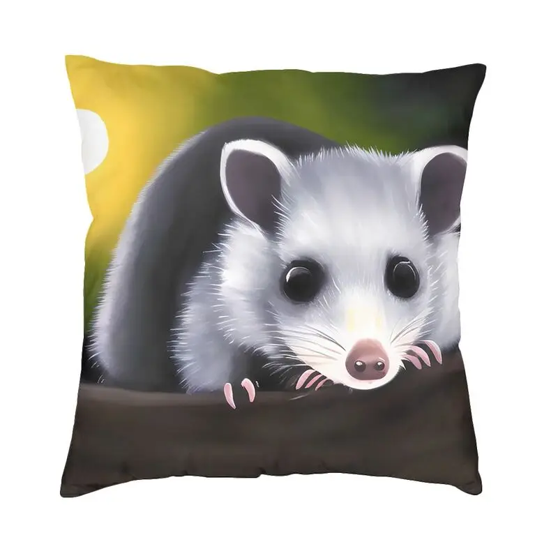 Soft Opossum In Moonlight Throw Pillow Cover Home Decor Custom Square Animal Pet Cushion Cover 40x40cm Pillowcover for Sofa