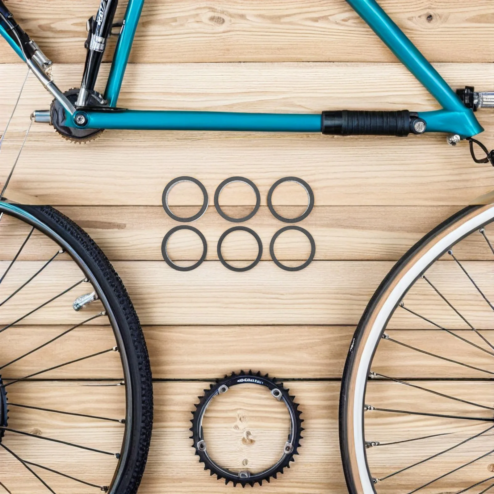 

6Pcs Bicycle Carbon Fiber Headset Spacer Set Enhanced Strength Fit for Mtb Road Bike Fork Height Adjustment Stem Spacers Cycling