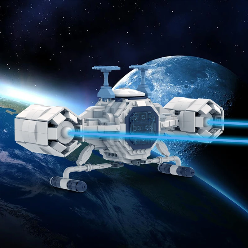 BuildMoc Captained Future Cosmoliner Spaceship Building Blcosk Set Dime Novel Men Comet Airship Model Bricks Toys Children Gifts