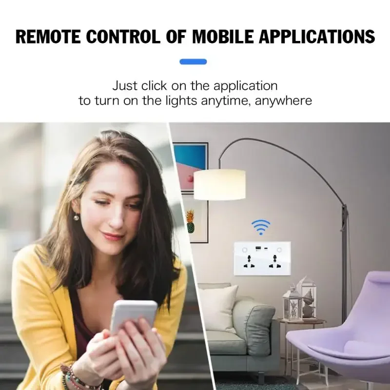 Wifi / Zigbee Smart USB Wall Socket Wireless UK Plug With Power Monitor Work With Alexa Google Home Compatibility