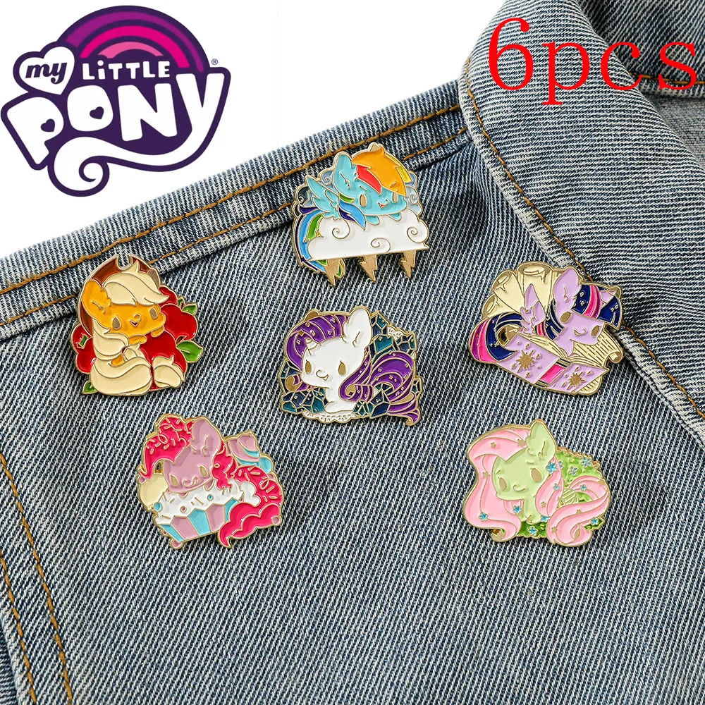 

Cartoon My Little Pony Enamel Pins Fashion Brooches Lapel Badges Accessories Clothes Backpack Anime Jewelry Decoration Cute Gift