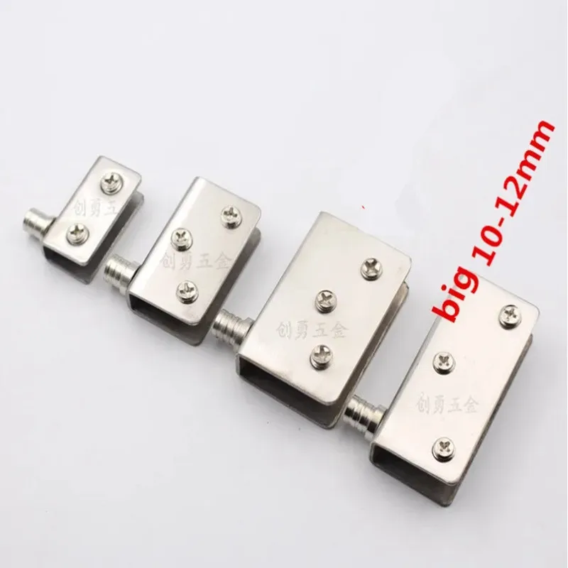 Cerniere per vetro in acciaio inossidabile da 2 set per porte in vetro da 5-8 mm/10-12 mm Morsetti per perno in vetro Cerniere per porte 4 dimensioni