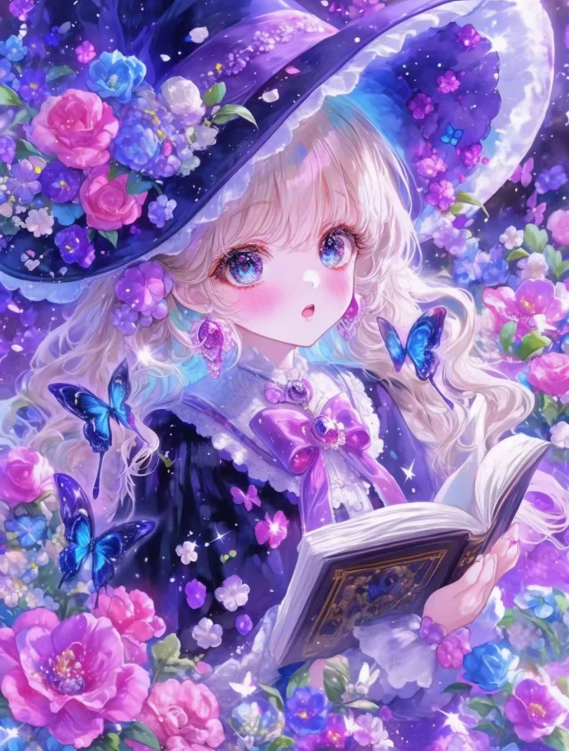 

9ct 60x80cm Cartoon Girl Printed Kits Cross Stitch Embroidery DIY Needlework Set Home Decor Crafts With Needles Threads