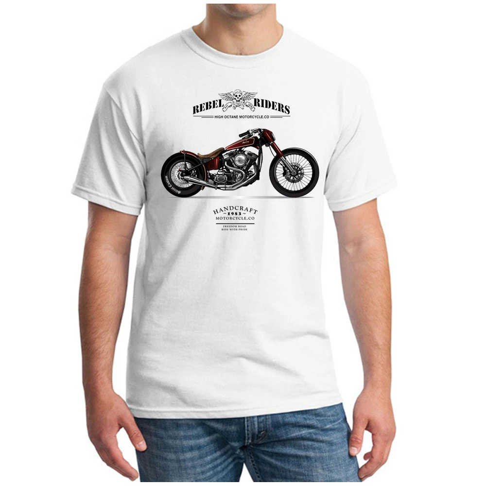 T Shirt Man Motorcycle Motorbike Art Vintage Rebel Riders Summer Casual Printing Short Comfortable O-neck