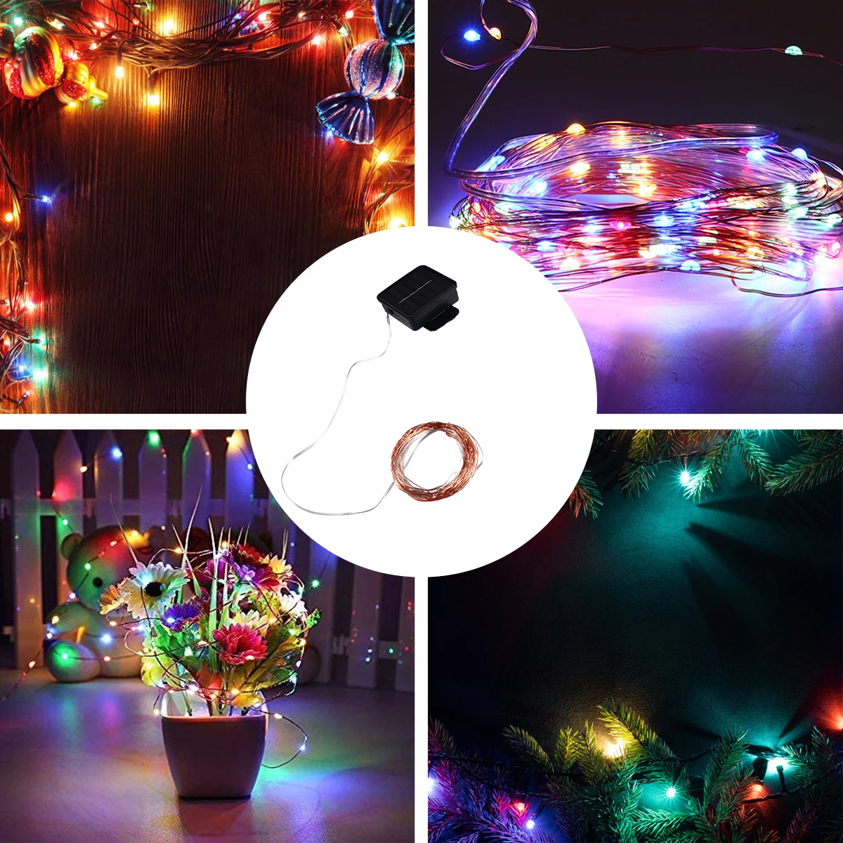 

100Pcs Durable Plastic LED String Lights Solar Fairy Lights Outdoor Yard Decoration