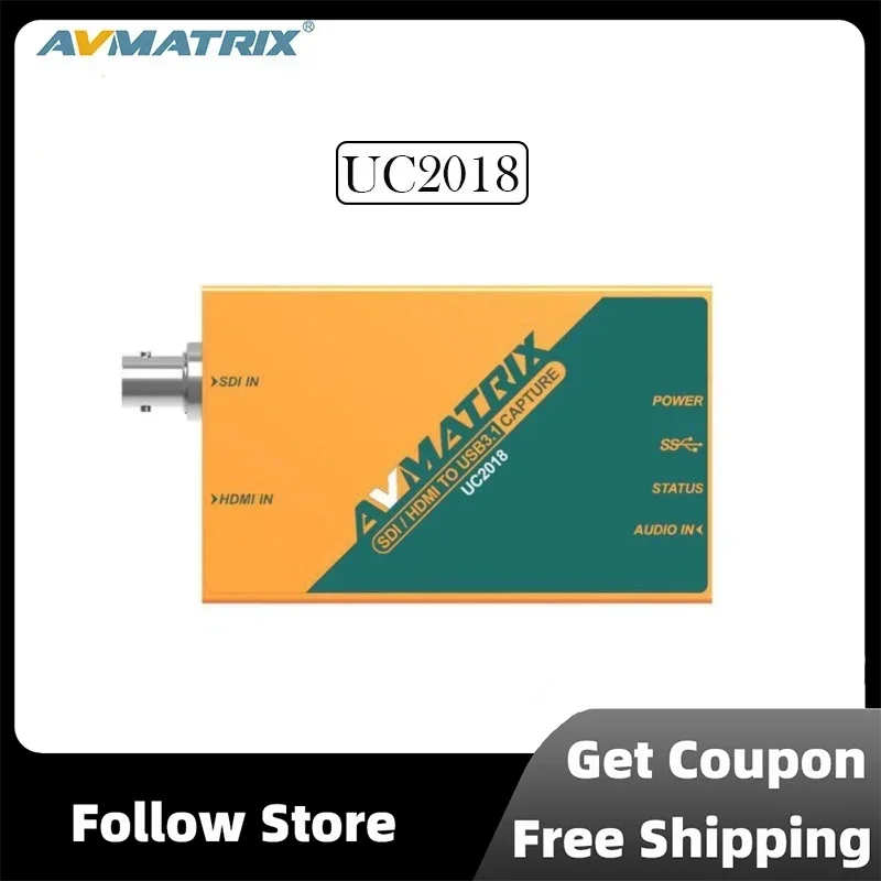 Avmatrix UC2018 HDMI/SDI to USB3.1 TYPE-C Uncompressed Video Capture Compatible With Multiple System / Software For Streaming