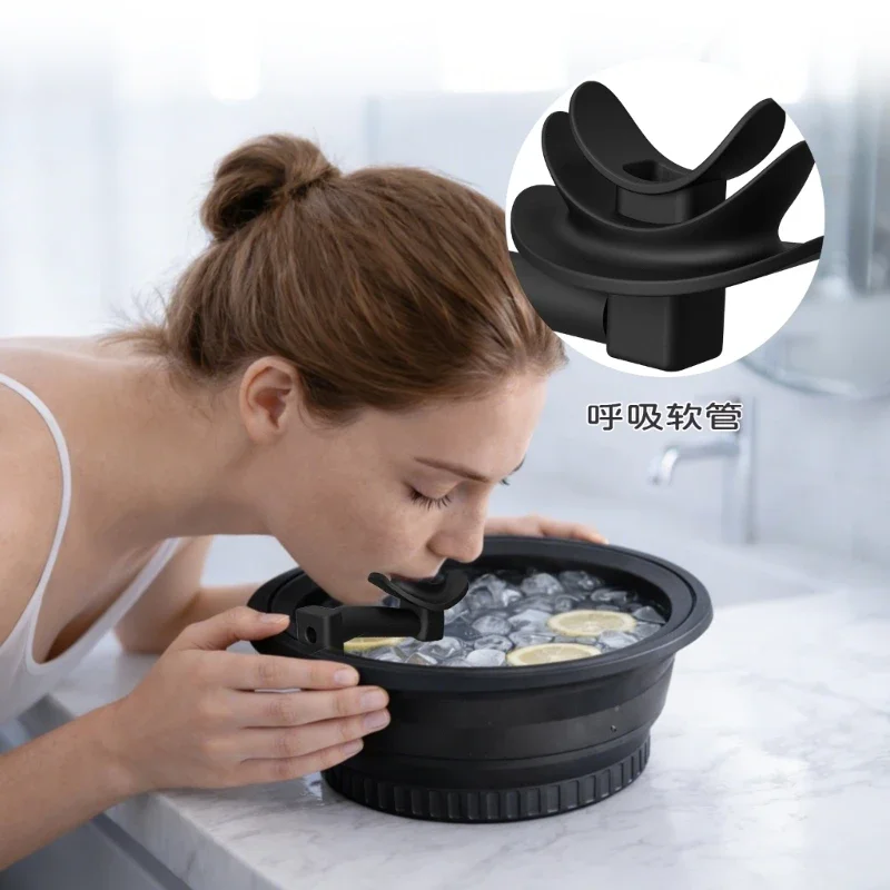 Foldable Ice Face Mask Bowl Foldable Silicone Face Ice Bath Bowl For Skincare And Travel Use X7XA