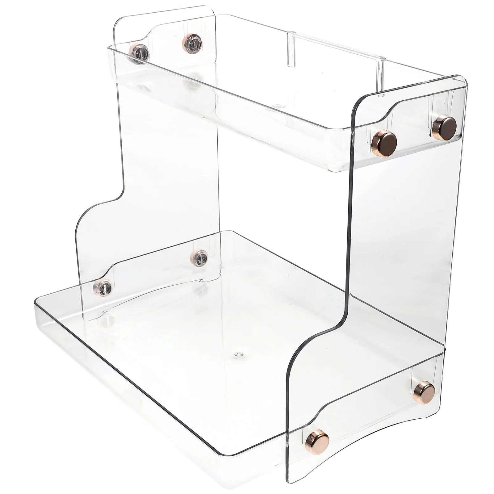 

2-уровневый прозрачный органайзер на столешнице для домашних животных, стеллаж для хранения в ванной комнате, туалетный столик для макияжа, экономия места, многофункциональный кофе