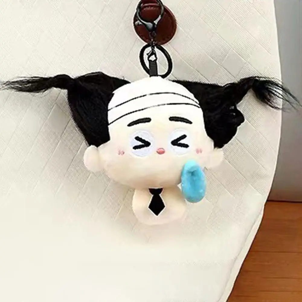 Engraçado dos desenhos animados de pelúcia chaveiro criativo macio calvície boneca pingente diy boneca de pelúcia trabalhador brinquedos de pelúcia mochila decoração