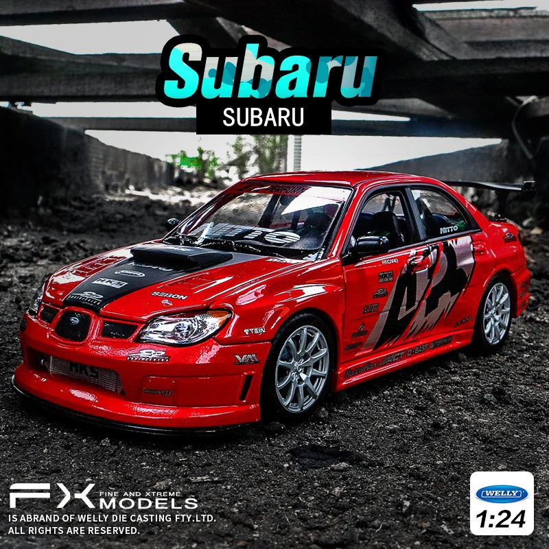 

WELLY 1:24 Subaru - Impreza alloy car model simulation car decoration collection gift toy Die casting model boy toy