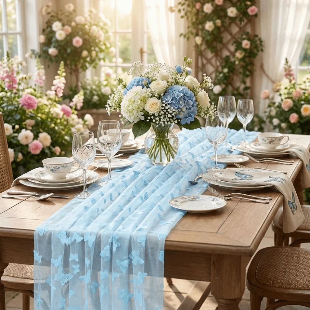 Caminho de Mesa Romântico em T - Linen Table Runner avaliação e preço
