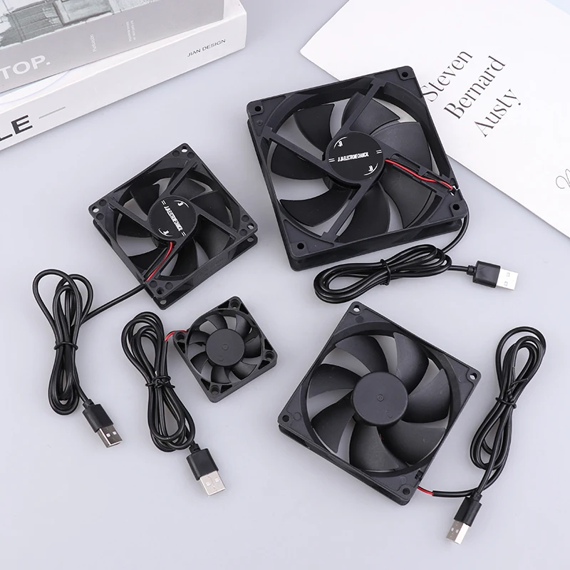 5V 브러시리스 쿨링 팬 USB 라우터 팬 컴퓨터 케이스 TV 박스 쿨링 케이스 50mm 80mm 90mm 120mm PC DIY 쿨러 데스크탑 팬