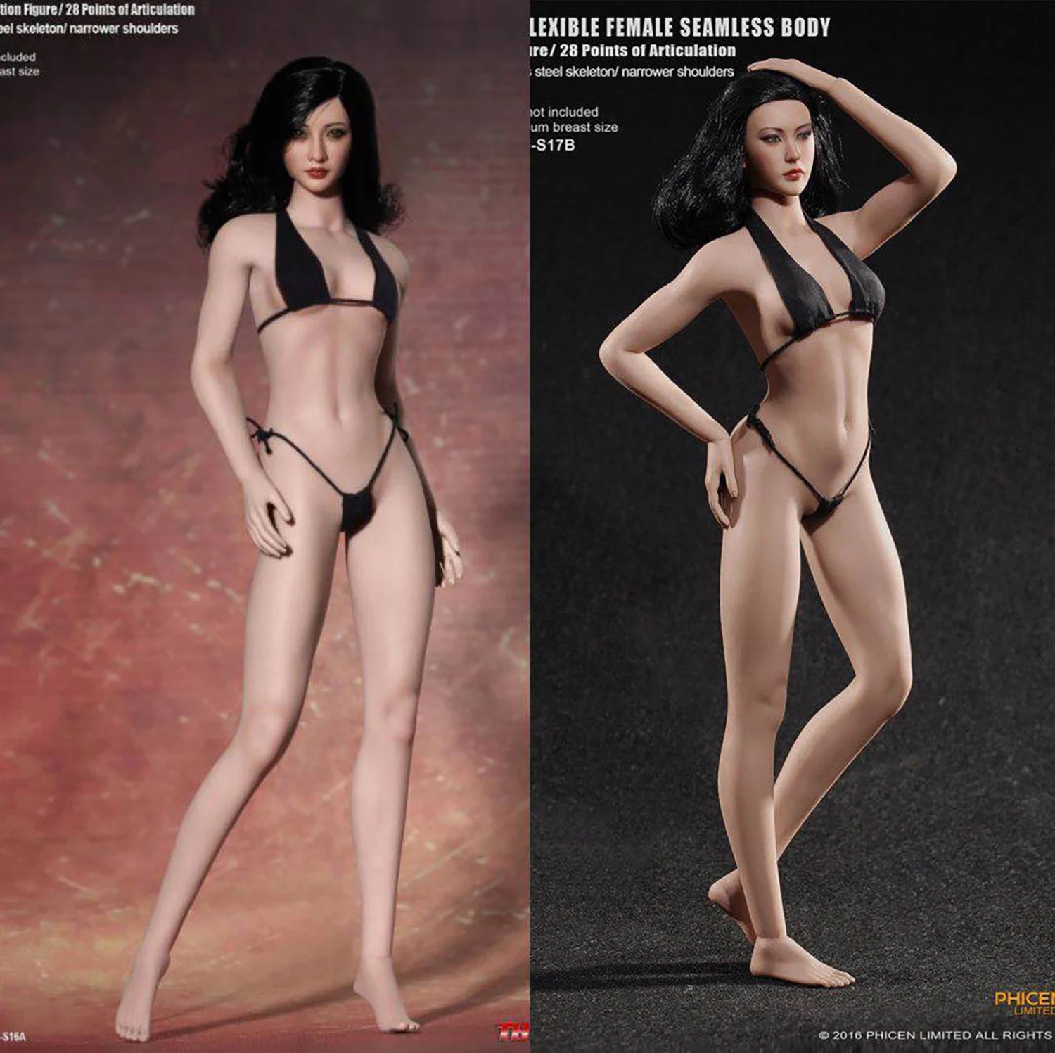 

TBLeague S16A/S17B 1/6 Female Girl Body Medium Breast Figure Narrow Shoulder No Head