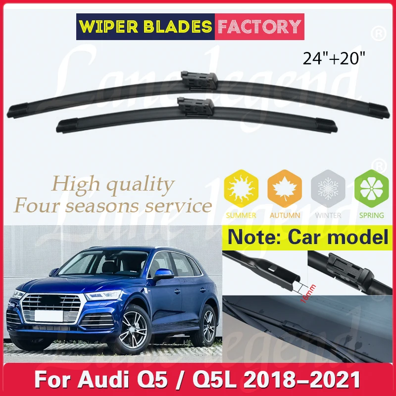 

For Audi Q5 / Q5L 2018 2019 2020 2021 Wiper LHD Front Wiper Blades Windshield Windscreen Front Window Cutter Accessories 24"+20"