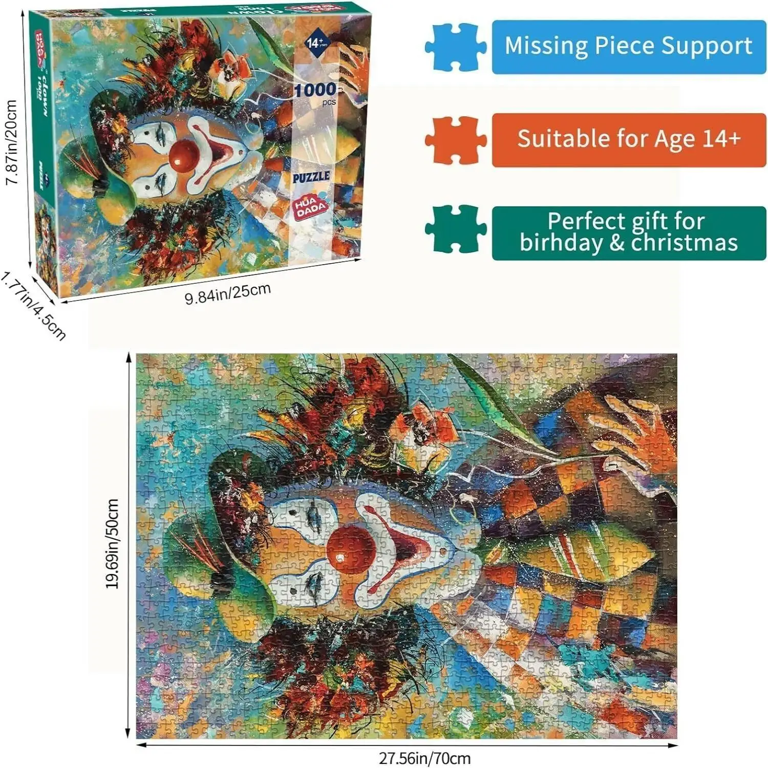 لغز 1000 قطعة لغز للبالغين لعبة مهارة اللغز المستحيلة لجميع أفراد الأسرة لغز ملون، هدية ألغاز #5
