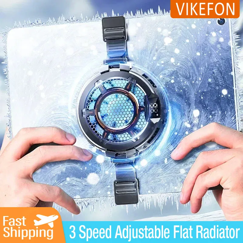 Flat Radiator CX05 3-Speeds Adjustable Semiconductor Refrigeration Cooling Fan Radiator for IPad IOS Android PUBG Game Tablet